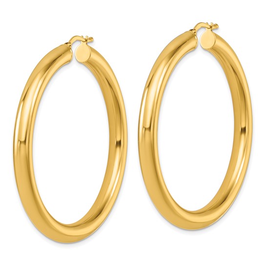 Herco 14K Polished Round Tube Hoop Earrings