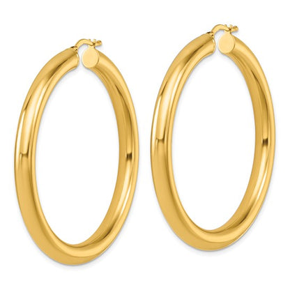 Herco 14K Polished Round Tube Hoop Earrings