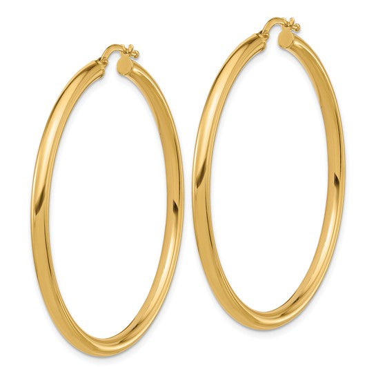 Herco 14K Polished Round Tube Hoop Earrings