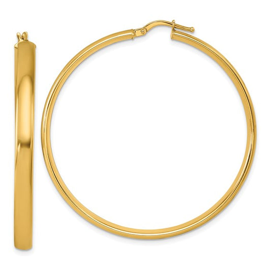 Herco 14K Polished 4x43mm Round Hoop Earrings