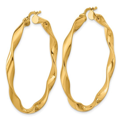 Herco 14K Polished Large Twisted Hoop Earrings