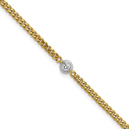 Herco 14K Two-tone Diamond Curb 7.25 inch Bracelet