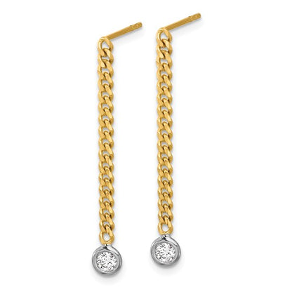 Herco 14K Two-tone Diamond Dangle Post Earrings