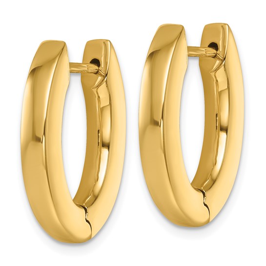 Herco 14K Polished 3.6mm Hinged Oval Hoop Earrings