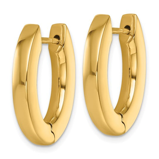 Herco 14K Polished 3.6mm Hinged Oval Hoop Earrings