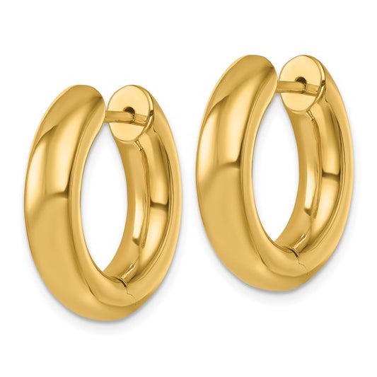 Herco 14K Polished 5.5mm Hinged Oval Hoop Earrings