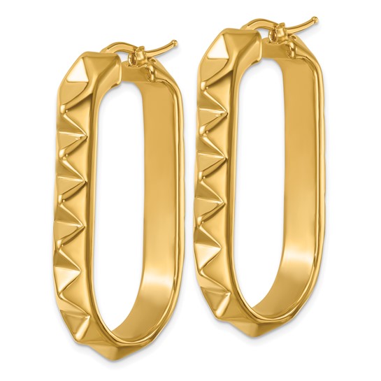 Herco 14K Polished and Studded Hoop Earrings