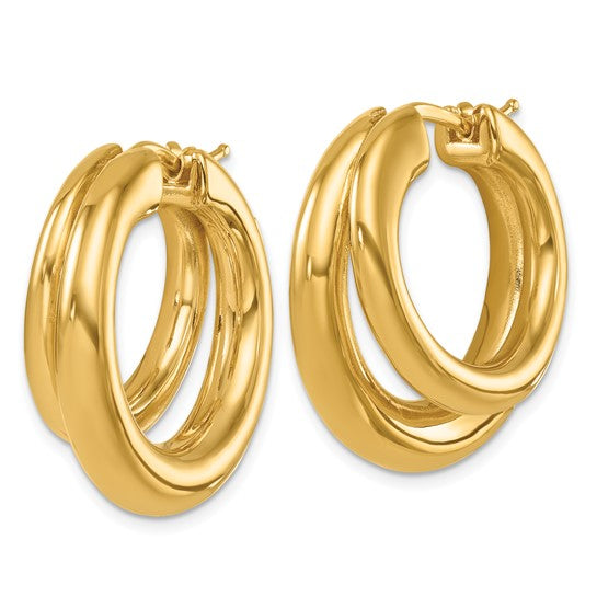 Herco 14K Polished Double Round Hoop Earrings