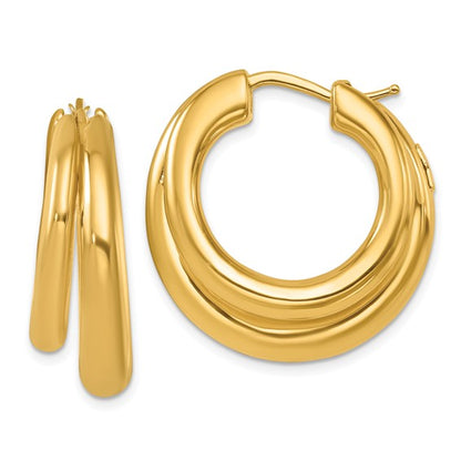 Herco 14K Polished Double Round Hoop Earrings