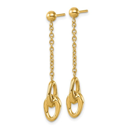 Herco 14K Polished Double Link Post Dangle Earrings