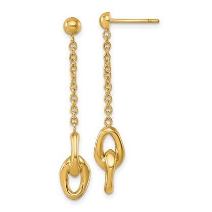 Herco 14K Polished Double Link Post Dangle Earrings