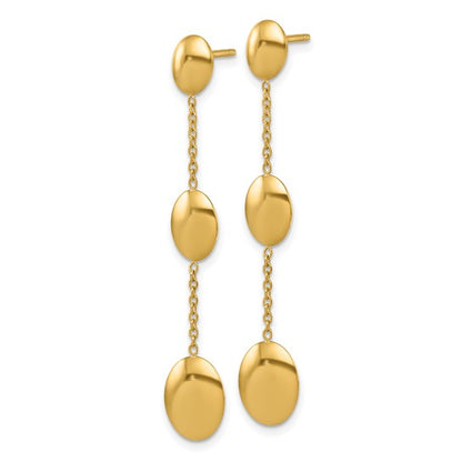 Herco 14K Polished Graduated Ovals Post Dangle Earrings