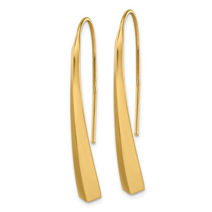 Herco 14K Polished Knife Edge Graduated Solid Threader Earrings