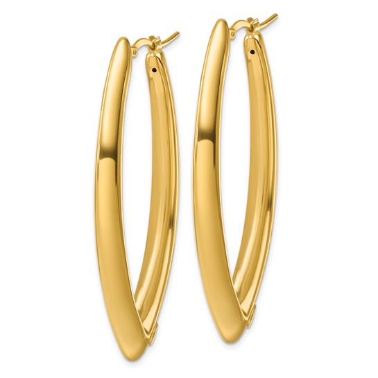 Herco 14K Polished Knife Edge Hoop Earrings