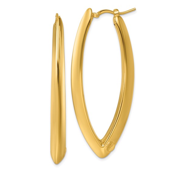 Herco 14K Polished Knife Edge Hoop Earrings