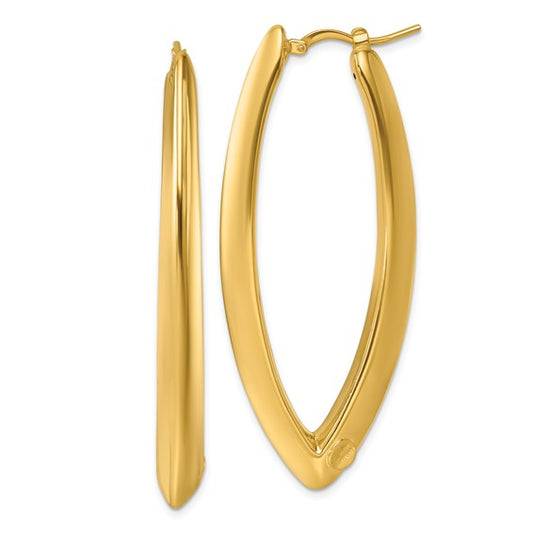 Herco 14K Polished Knife Edge Hoop Earrings