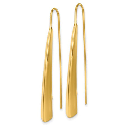 Herco 14K Polished Knife Edge Graduated Threader Earrings