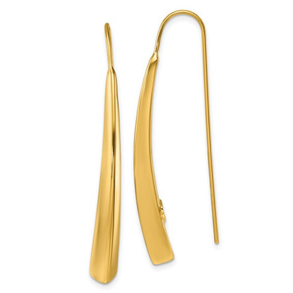 Herco 14K Polished Knife Edge Graduated Threader Earrings