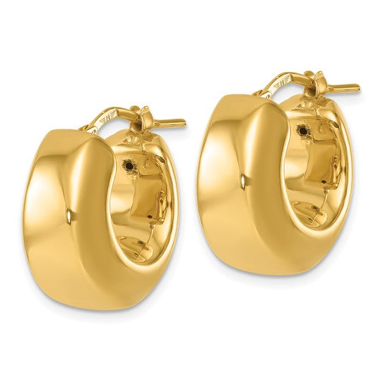 Herco 14K Polished Puffed Round Hoop Earrings