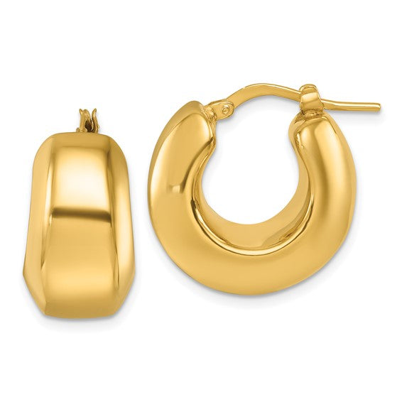 Herco 14K Polished Puffed Round Hoop Earrings