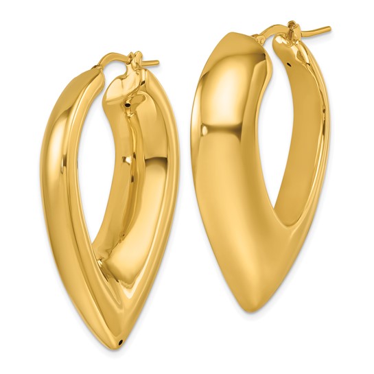 Herco 14K Polished Fancy Puffed and Pointed Hoop Earrings