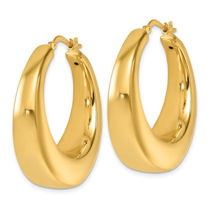 Herco 14K Polished Wide Graduated Round Hoop Earrings