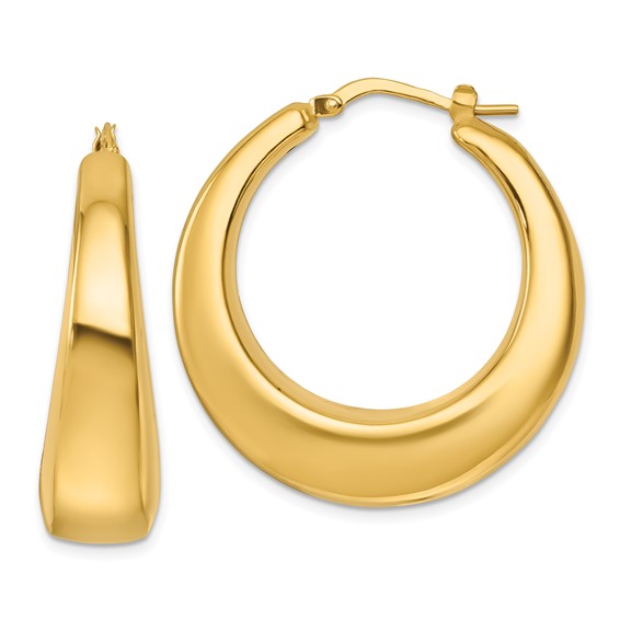 Herco 14K Polished Wide Graduated Round Hoop Earrings