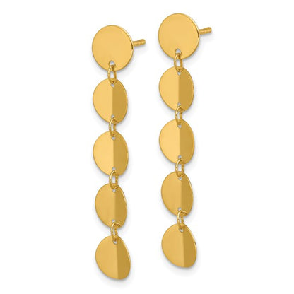 Herco 14K Polished Solid Five Circle Post Dangle Earrings