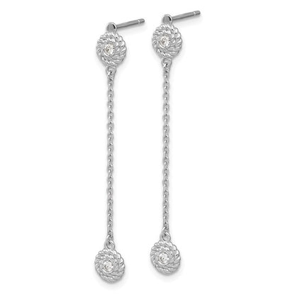 Herco 14K White Gold Diamond Circles Dangle Post Earrings