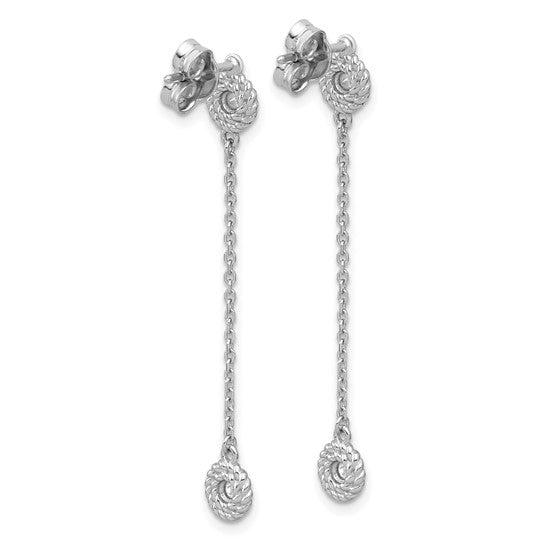 Herco 14K White Gold Diamond Circles Dangle Post Earrings