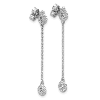 Herco 14K White Gold Diamond Circles Dangle Post Earrings