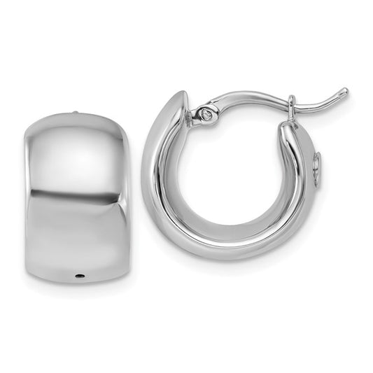 Herco 18K White Gold Polished Hoop Earrings