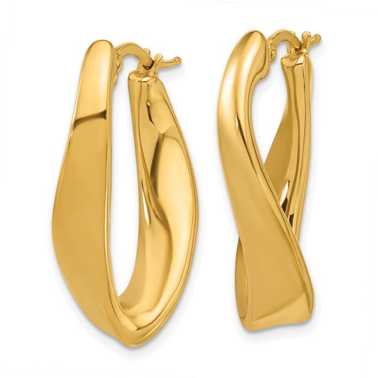 Herco 14K Polished and Twisted Hoop Earrings