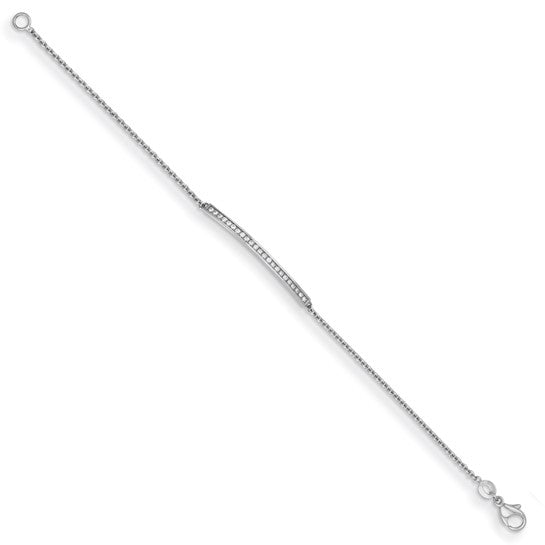 Herco 14K White Gold Diamond Bar 7.5 inch Bracelet