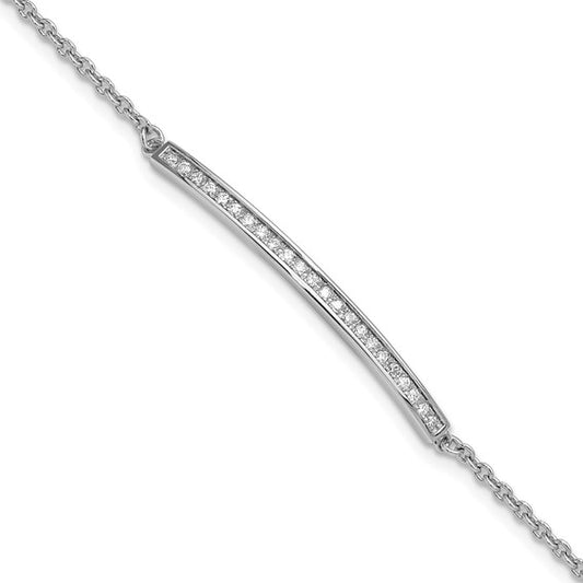 Herco 14K White Gold Diamond Bar 7.5 inch Bracelet