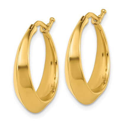 Herco 14K Polished Knife Edge Hoop Earrings