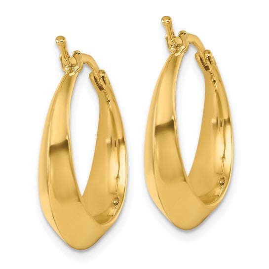 Herco 14K Polished Knife Edge Hoop Earrings