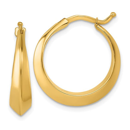 Herco 14K Polished Knife Edge Hoop Earrings