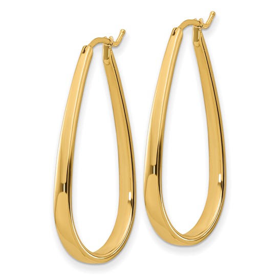 Herco 14K Polished Oval Hoop Earrings