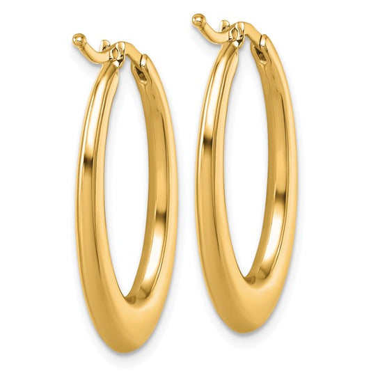 Herco 14K Polished Oval Hoop Earrings