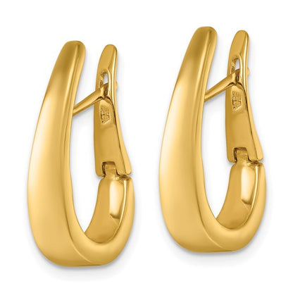 Herco 14K Polished Graduated U Shape Hinged Earrings