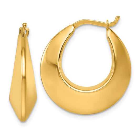 Herco 14K Polished Knife Edge Hoop Earrings