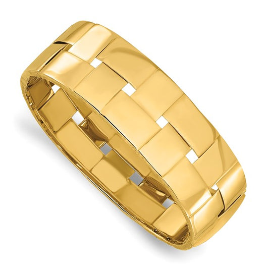 Herco 14K Basket Weave Wide Bangle