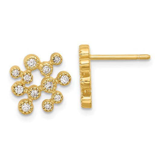 Herco 14K Diamond Cluster Post Earrings