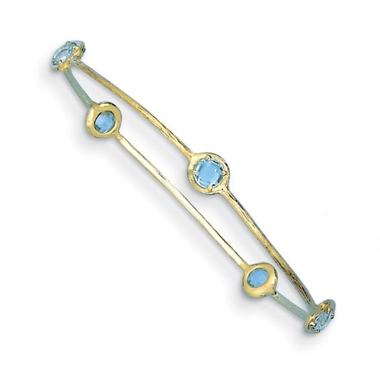 Herco 14K Blue Topaz Slip-on Bangle
