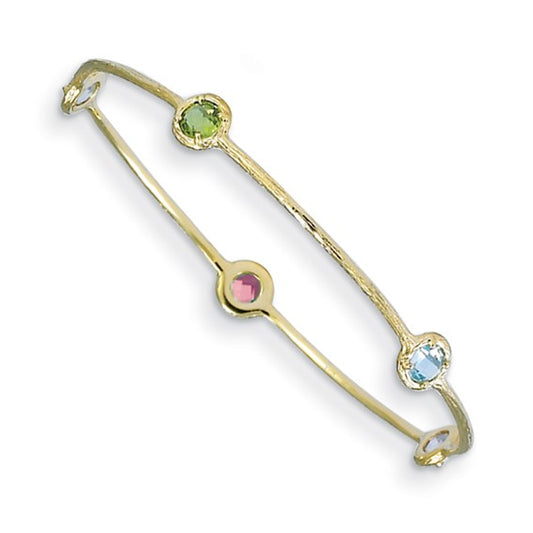 Herco 14K Multi-stone Slip-on Bangle