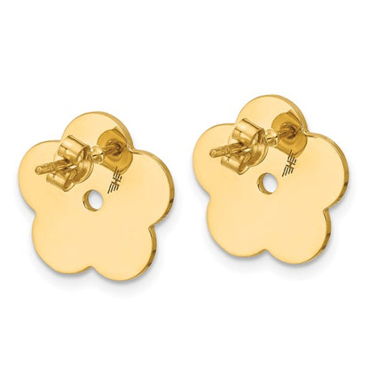 Herco 14K Mother of Pearl Flower Post Earrings