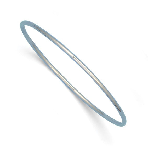 Herco 14K White Gold Polished 2mm Slip-on Bangle