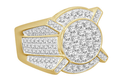 10K YELLOW GOLD 3 CARAT MENS REAL DIAMOND ENGAGEMENT WEDDING PINKY RING BAND