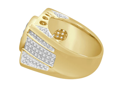 10K YELLOW GOLD 3 CARAT MENS REAL DIAMOND ENGAGEMENT WEDDING PINKY RING BAND